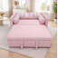 Canapé-lit coulissant 2 places, canapé-lit convertible avec port de charge USB sur l'accoudoir, poche de rangement latérale élastique, dossier réglable à 3 niveaux, rembourrage en mousse haute densité, assemblage facile-735984326
