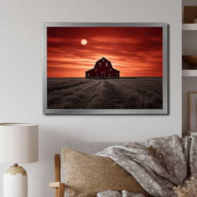 Paysage de grange au crépuscule III - reproduction