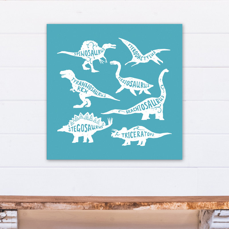 Art sur toile dino names Amapola, H 24 po x l 24 po x P 1,25 po, Bleu / blanc