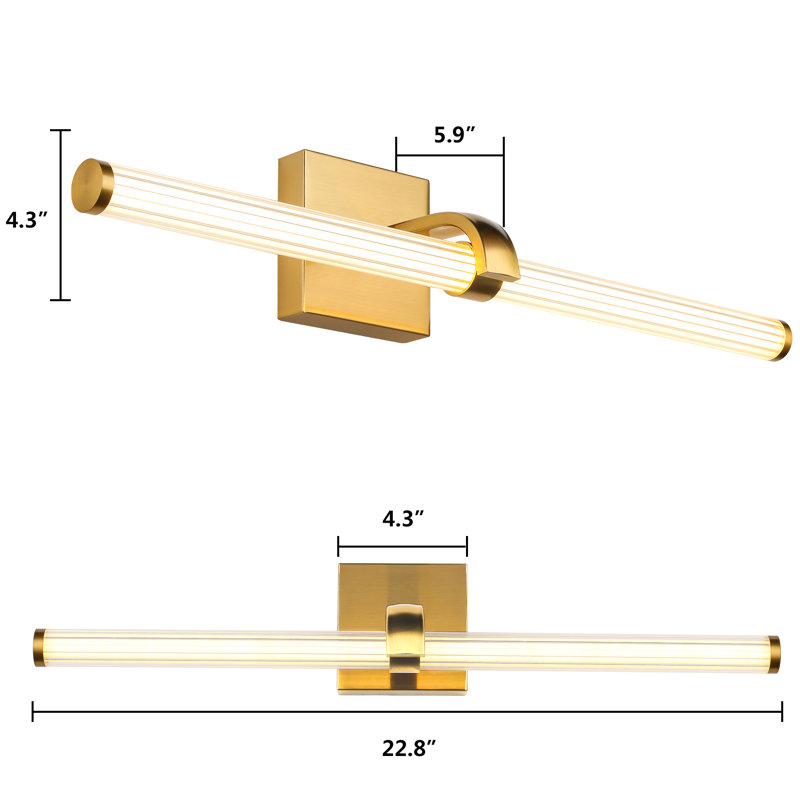 Éclairage pour meuble-lavabo à DEL 23 po, Chrome