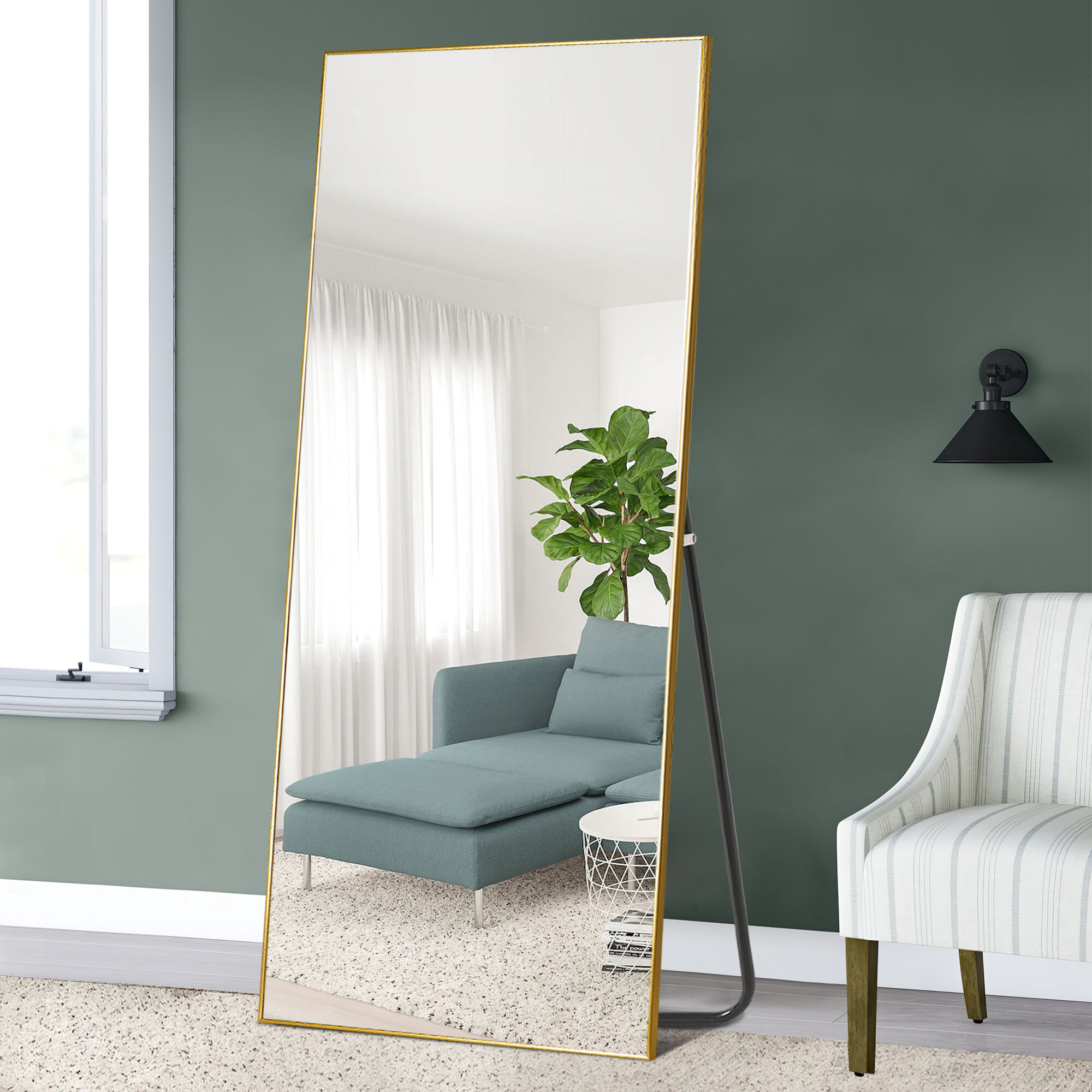 Hykkon Metal Flat Mirror & Reviews | Wayfair.co.uk