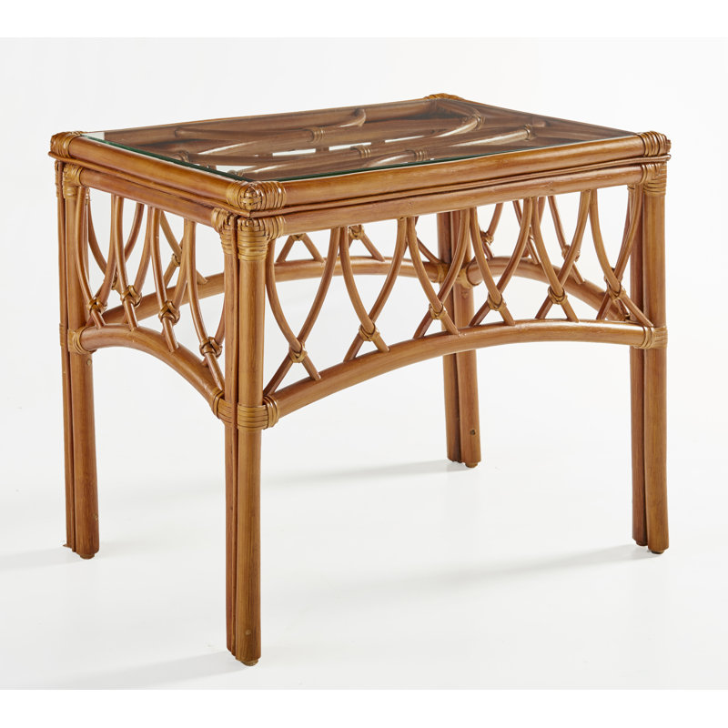 Sanders Glass Top End Table