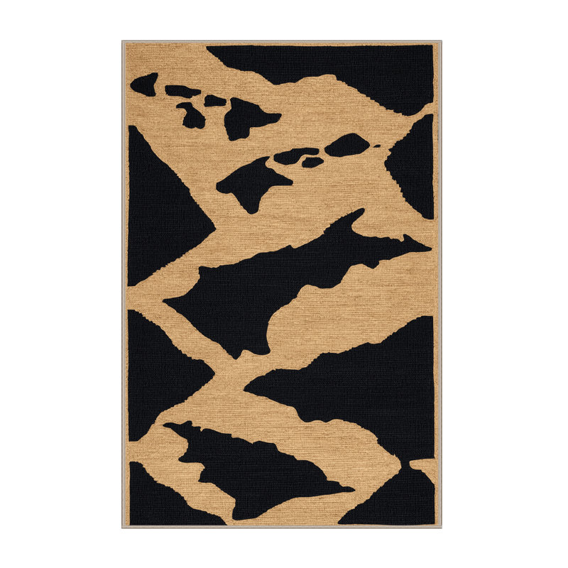  Tapis hawaïen à motif d'îles lavables, Rectangulaire 3 pi x 5 pi