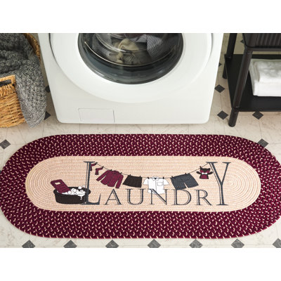 Braided Laundry Poster 301 Hand Woven Performance Machine Washable No Pattern Rug
