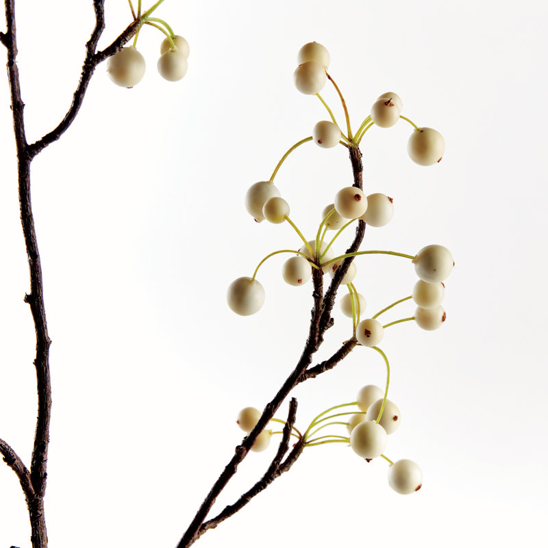 Branche de baies blanches 36 pouces
