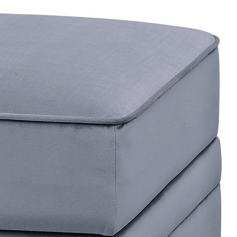 Repose-pieds rectangulaire avec rangement - gris