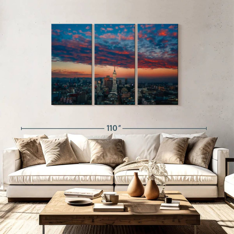 Skyline de Sireci, Mexique, H 48 po x l 74 po