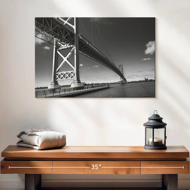 Ambassador Bridge Detroit, 24" H x 36" W