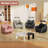 Bean Bag Chair for Adults with Corduroy Fabric and Foam Filled, Pink-473413689