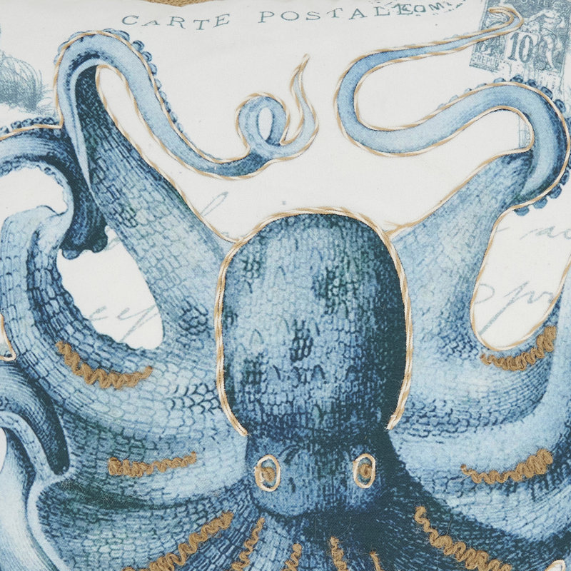 Vibrant Outdoor Octopus Pillow, Polyester