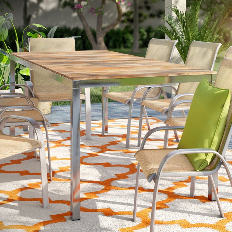 Rectangular Metal Outdoor Dining Table , 200cm cm W 90cm cm D