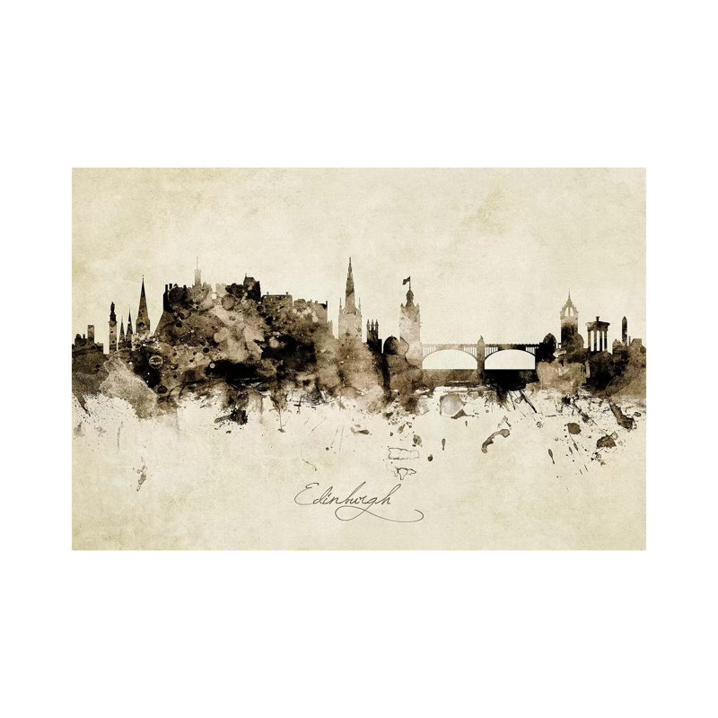 Edinburgh Scotland Skyline by Michael Tompsett - Wrapped Canvas Painting, 66.04 cm H x 45.72 cm W x 1.91 cm D