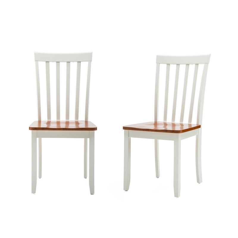 Raffe 18'' H Solid Wood Side Chair, Cream/Honey Oak