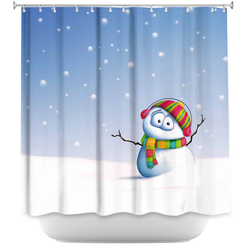 Rideau de douche simple bonhomme de neige
