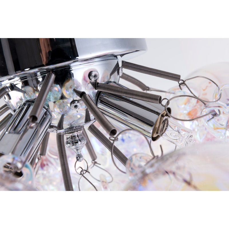 Abdurrahman Glass Semi Flush Mount, Iridescent