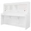 Lit escamotable simple avec bureau et tablettes de rangement - Lit mural peu encombrant pour petites pièces et bureau personnel, blanc-1435259611