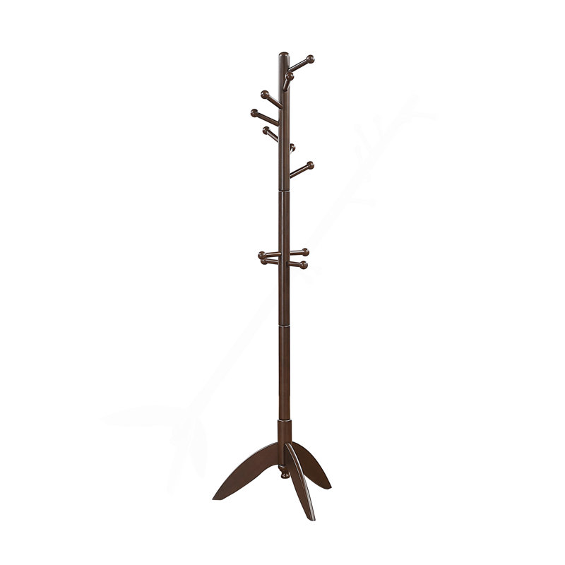 Portemanteaux en bois brun foncé à 11 crochets, Marron foncé