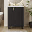 Meuble-lavabo de 24 po avec lavabo, structure en bois massif, porte à fermeture douce et rangement multifonctionnel pour les salles de bain modernes-116452185