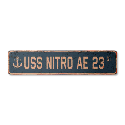 Nitro Ae 23 Street Sign Aluminum 4" X 18"