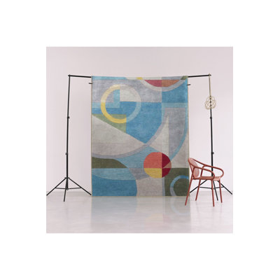 Blue Multicolor Geometric Shape Pattern Creative Modern Decorative Washable Rug