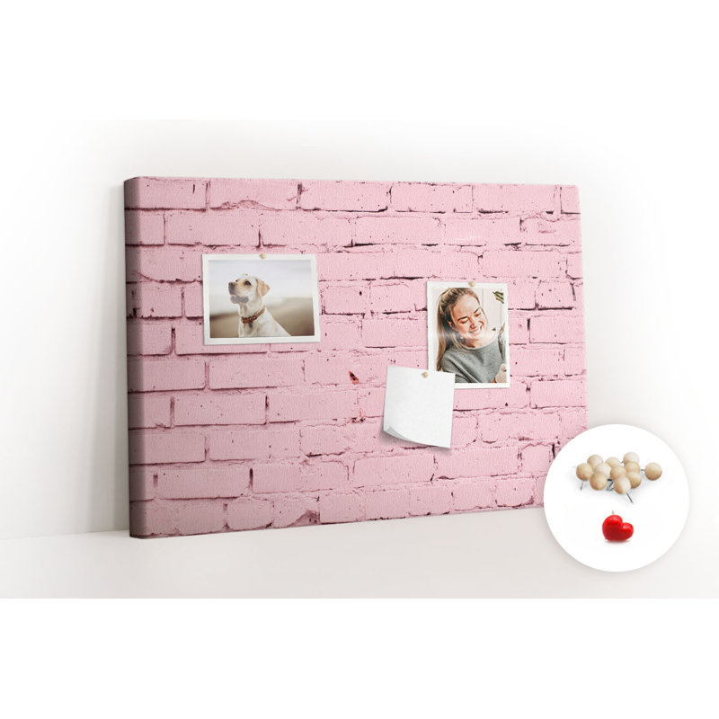 Wall Mounted cork board with print home decor pin board for wall for office bulletin board ideas Brick wall
