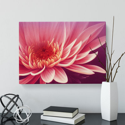 Artsy Chrysanthemum Flower - Wrapped Canvas