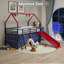 Leonide Brown Cherry / Cream Panel Bed