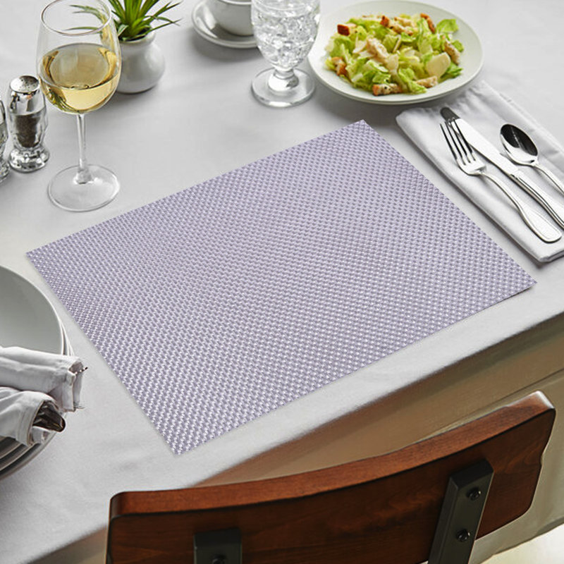Silver PVC Placemats Set Scratch Heat Resistant Washable Table Protectors for Christmas Table Decor, Silver