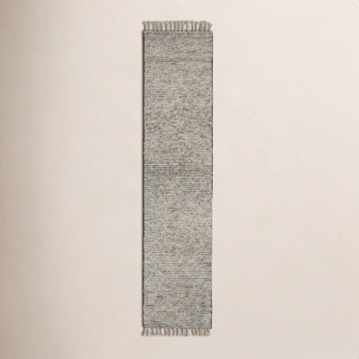 Swifton Gray Hand-Knotted Striped Wool Rug