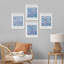 Motif de coups de pinceau aquarelle bleue - ensemble de 4 reproductions de cadres photo simples-97762627-97762624
