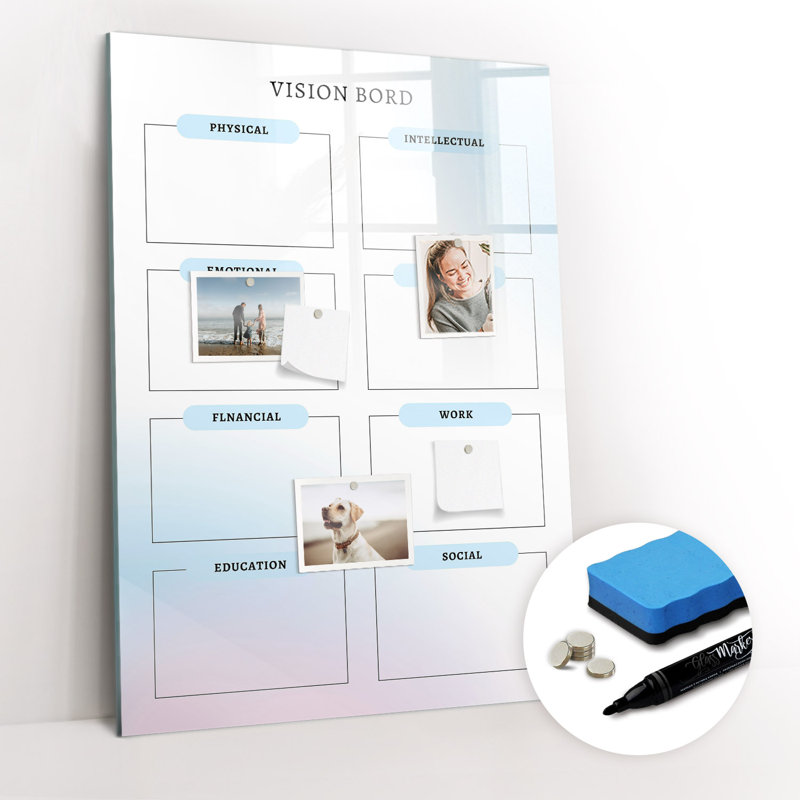 Magnetic Glass Photo Memo Board