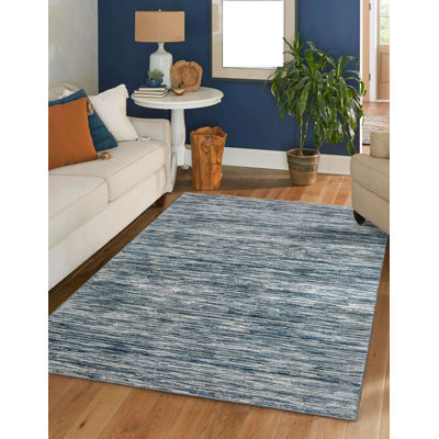 Tapis rayé bleu Davide 1228