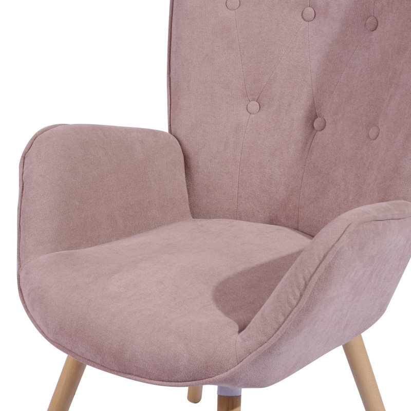 Acantha Velvet Accent Chair, Pink