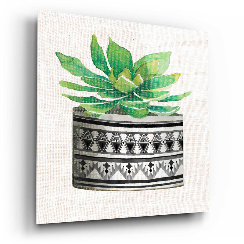 Vase en tissu Cactus Mud IV par Cindy Jacobs - impression sans cadre, H 12 po x l 12 po x P 0,13 po