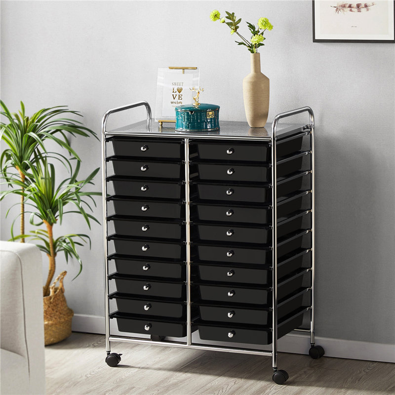 20 tiroirs de rangement Lundys, Noir