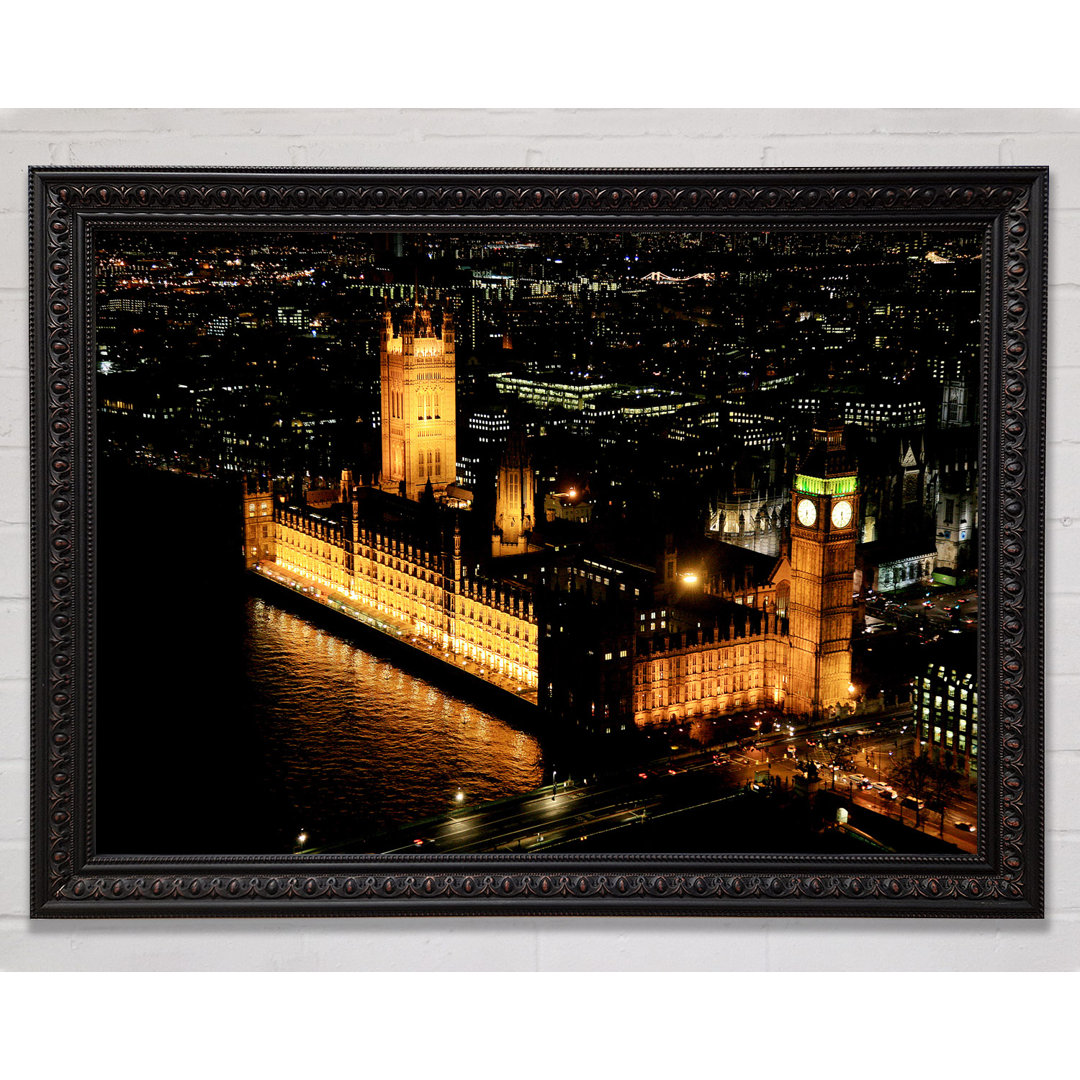 Gerahmtes Leinwandbild London Houses of Parliament Ariel View