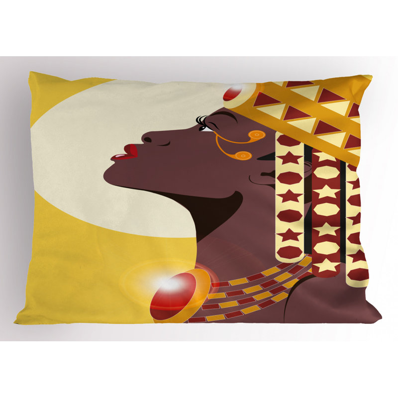 Brown/Red/Yellow Polyester Microfiber Piece Sham, Twin