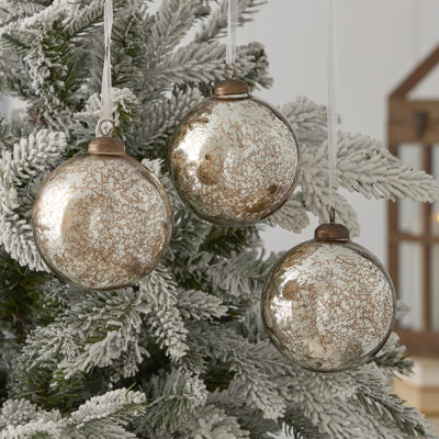 Mercury Glass Ornament Set of 3