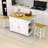 Rolling Kitchen Island Set with Drop Leaf, 2 Bar Stools, Power Outlet, 2 Drawers and Door Racks-693635078