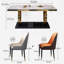 Ensemble de table de salle à manger luxueux moderne en faux marbre-105357146