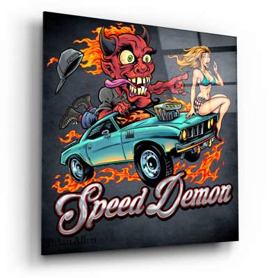 Speed démon flamboyant Hot Rod sur plastique / acrylique par Flyland Designs Print