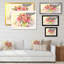Bouquet de fleurs roses rétro - décoration murale traditionnelle en bois-1086381352-1086381355