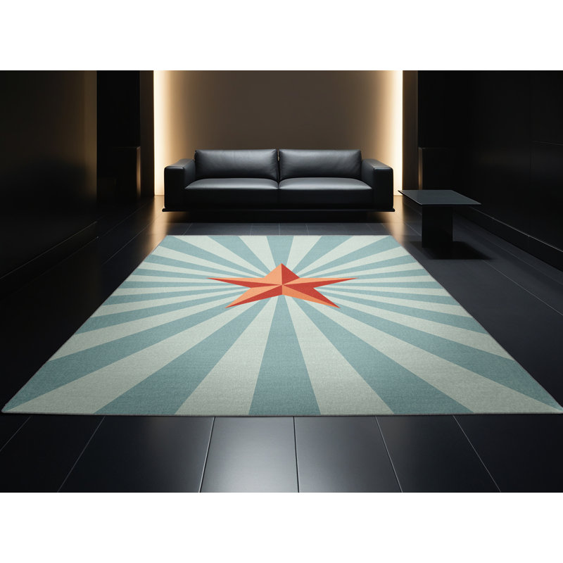 Soft Plush Festa July 4Th Modern & Contemporary Abstract Area Rug in Gray – Gray Binding, 5x7