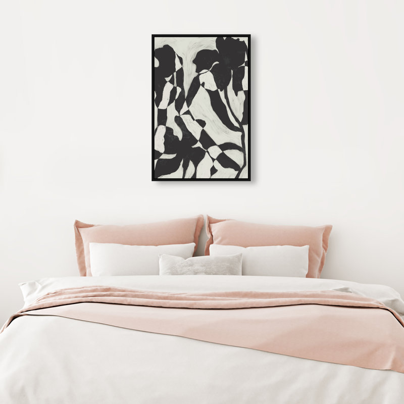 Floral Contrast Print by Oliver Gal, 16"H x 11"W, Black Floater Frame
