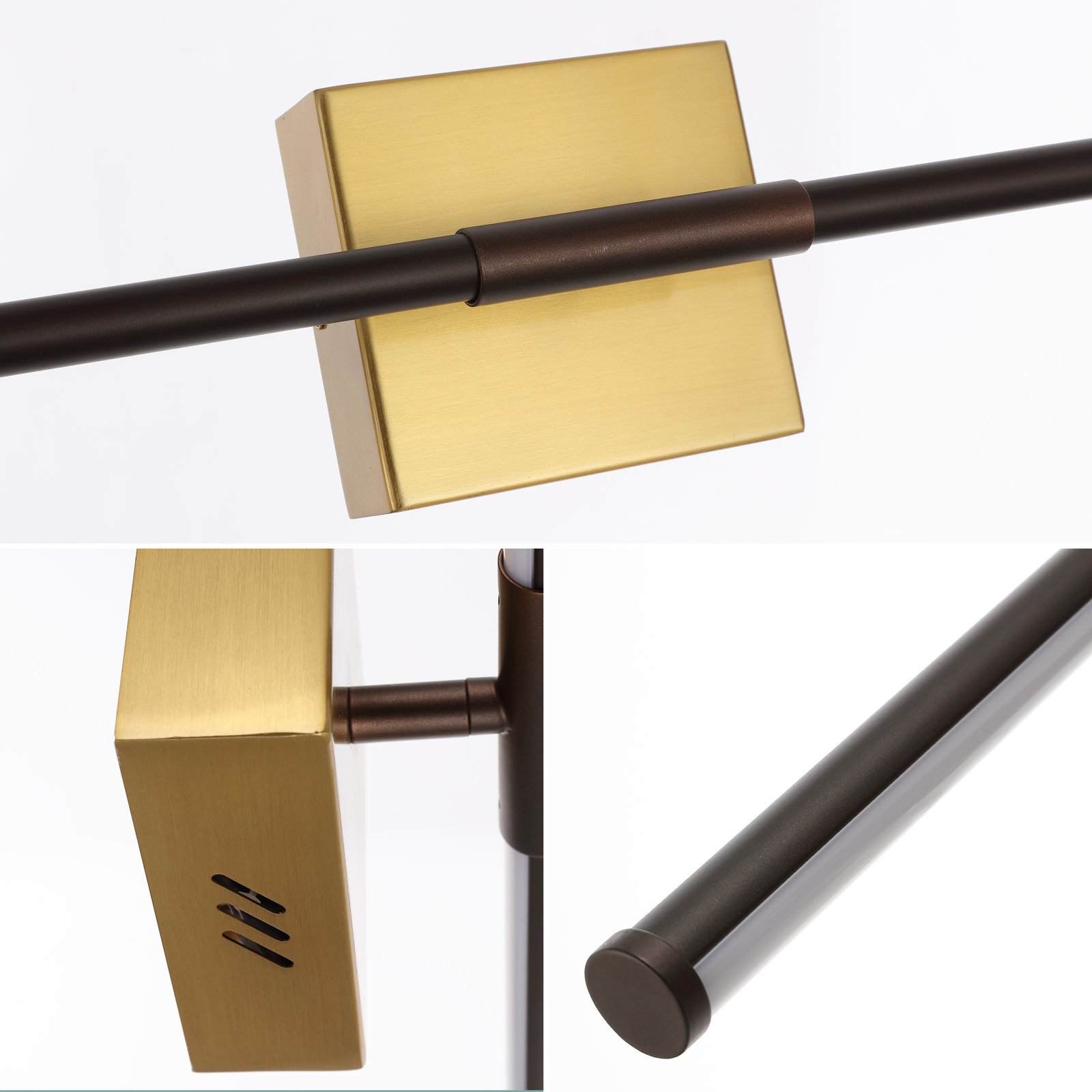 Gallatin Single Light Dimmable LED Armed Sconce, Oil Rubbed Bronze/Brass Gold