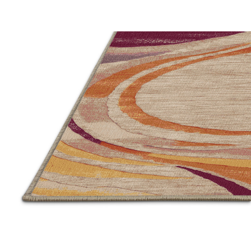 Washable Dawn Colors Hawaiian Area Rug, Round 3'