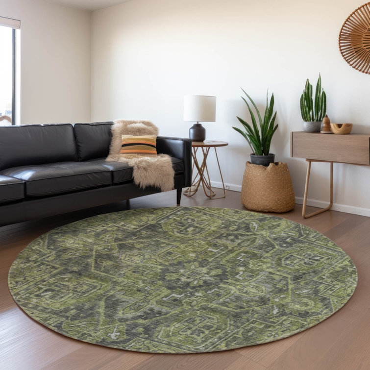 Premium Machine Washable Cerrito AMF571 Green Rug