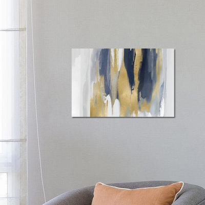 Echoes In Blue And Gold II by Jackie Hanson - Wrapped Canvas Print