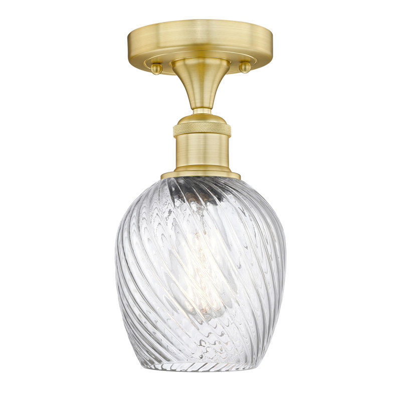 Plafonnier semi-encastré en verre Veniece, Or satiné