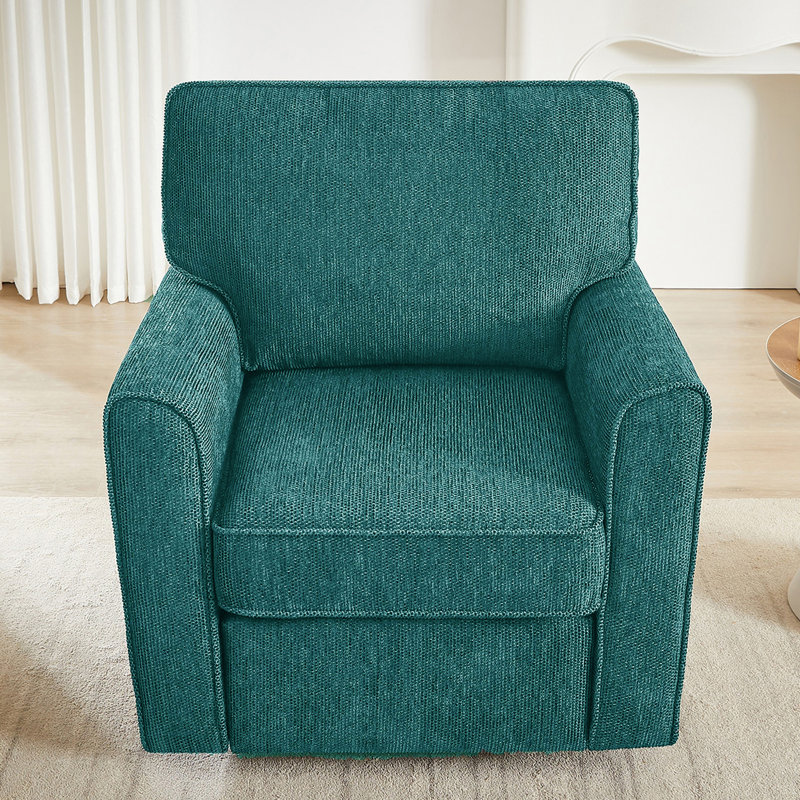 Upholstered Swivel Armchair, Blue